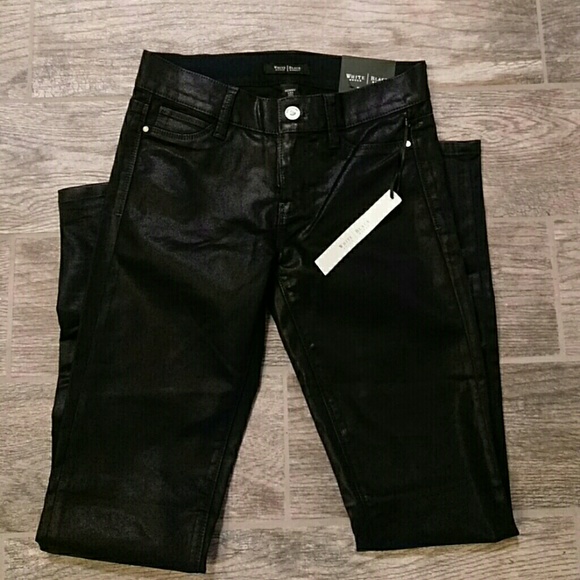 White House Black Market Denim - NWT Navy Denim Coated Skinny Jeans